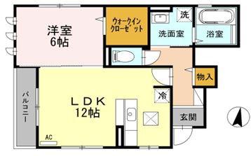 ヴィラ・オルフェーヴル(1LDK/1階)の間取り写真