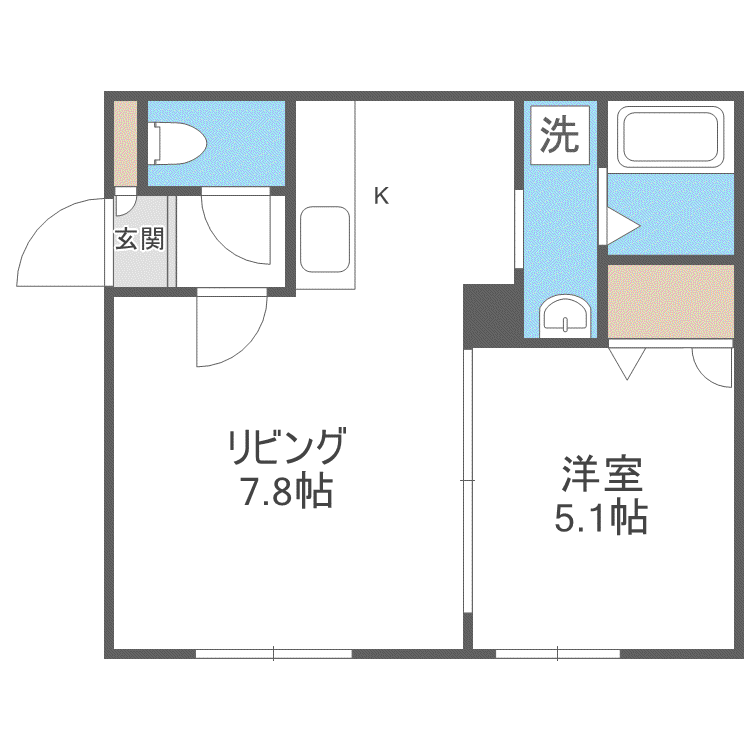 パストラーレ円山(1LDK/2階)の間取り写真