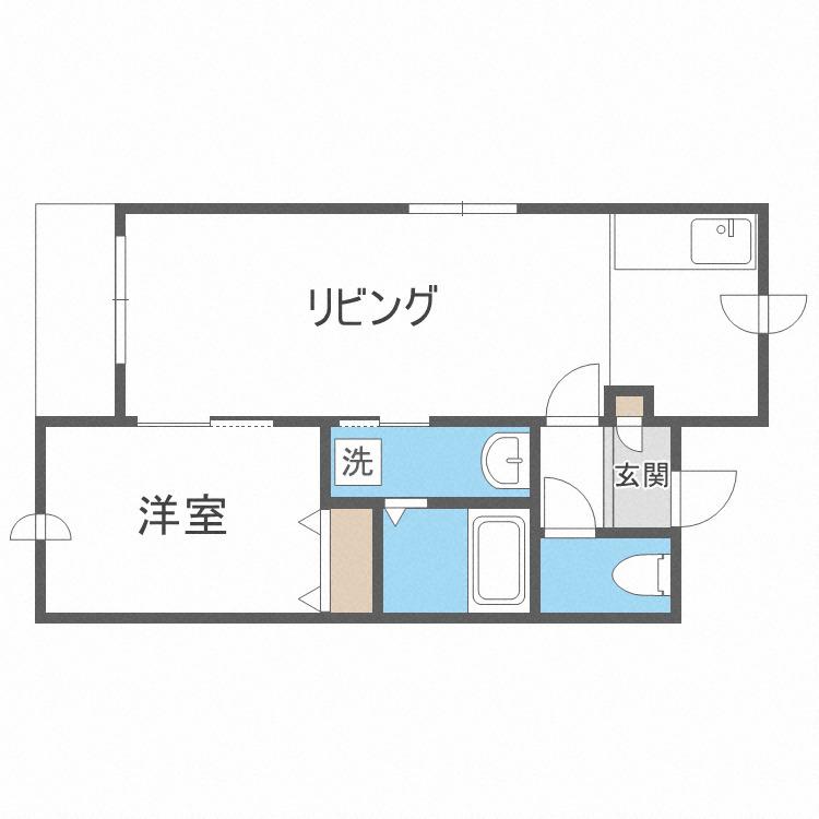ライズ313(1LDK/2階)の間取り写真