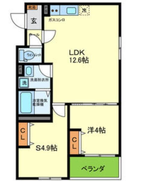 ディーポルタマイルド(1SLDK/2階)の間取り写真