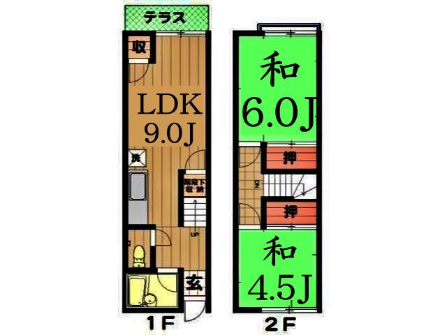 メゾン青葉(2LDK/2階)の間取り写真