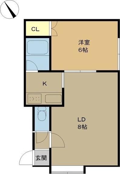 パークアベニュー富丘(1LDK/3階)の間取り写真