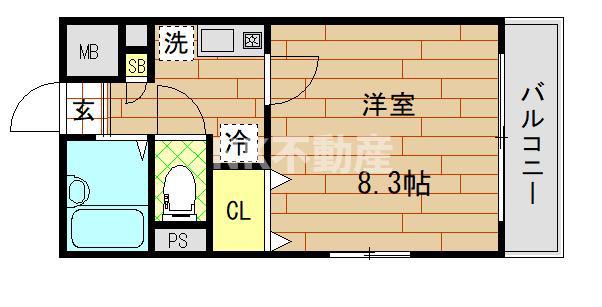 アルカサールYOSHIYANI弐番館(1K/1階)の間取り写真