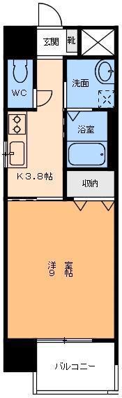 フォルテ鉄砲町(1K/4階)の間取り写真