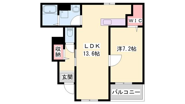 PRIMASTELLAII(1LDK/1階)の間取り写真