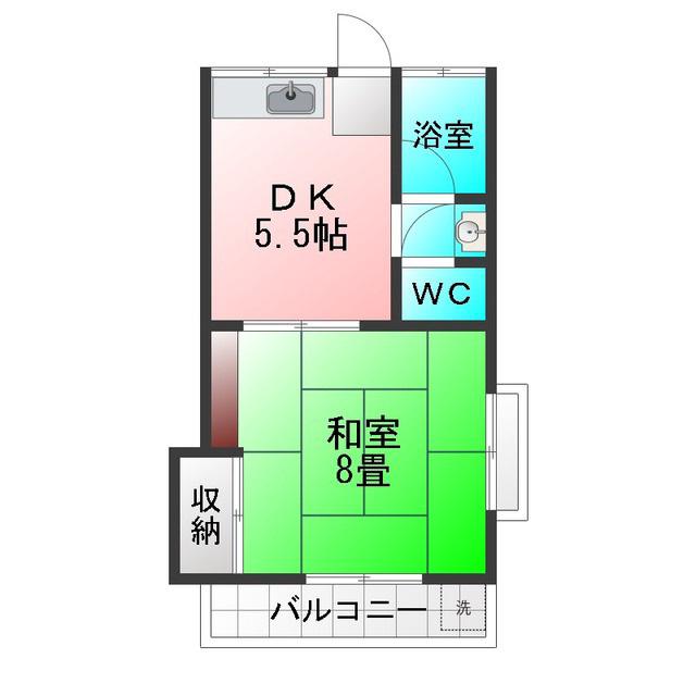 みずき荘(1DK/2階)の間取り写真