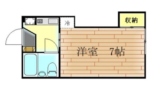 ヴィラ花水木(1K/1階)の間取り写真
