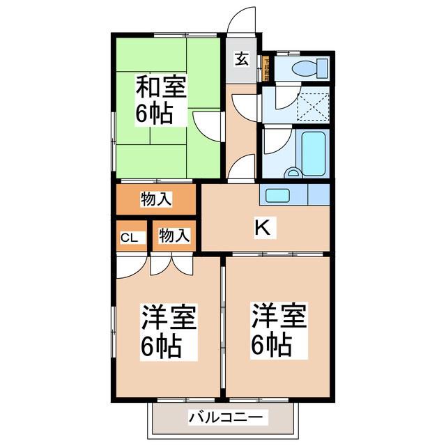 コーポマルミツ(3K/2階)の間取り写真