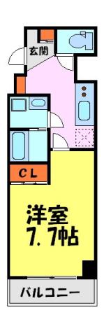 ステーションスクエア(1K/4階)の間取り写真
