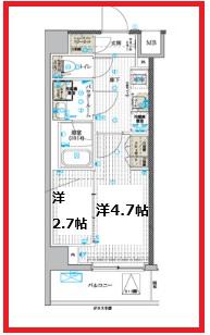 マキシヴクロスお花茶屋(2K/3階)の間取り写真