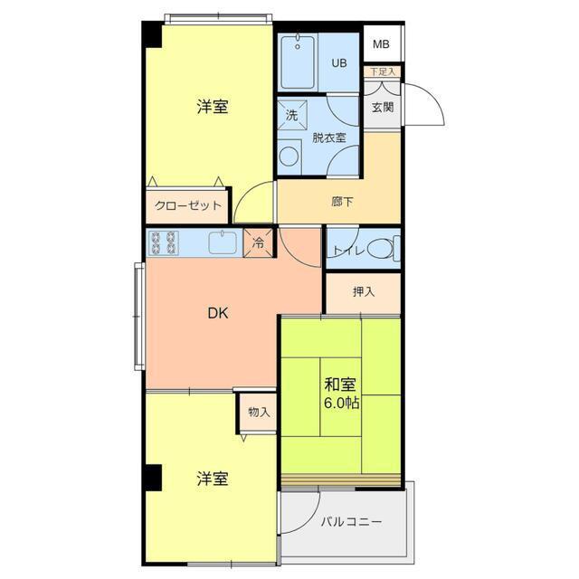 ヴィラK・M(3DK/1階)の間取り写真