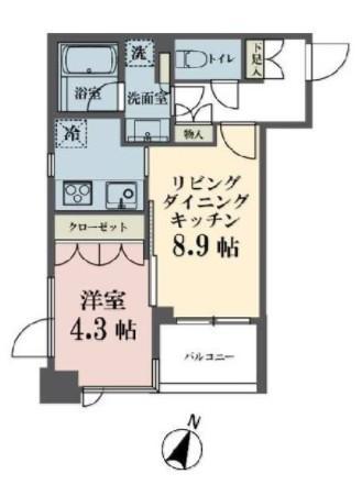 メゾンビスタ渋谷宇田川(1LDK/3階)の間取り写真