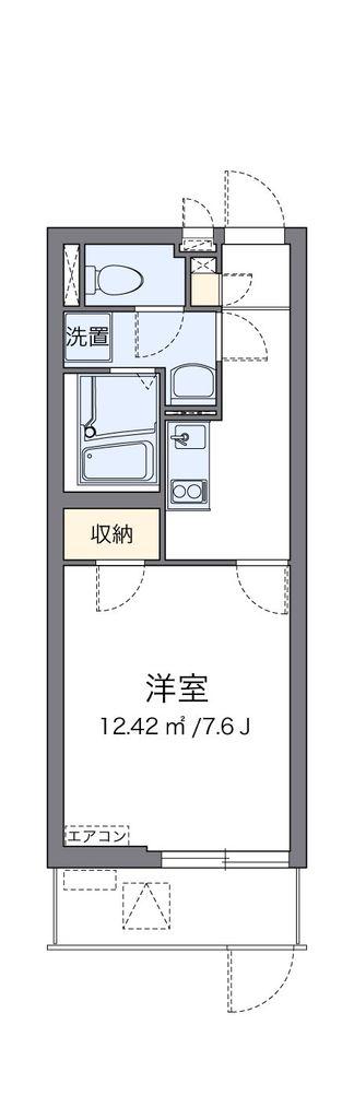 クレイノグランシーダ(1K/1階)の間取り写真
