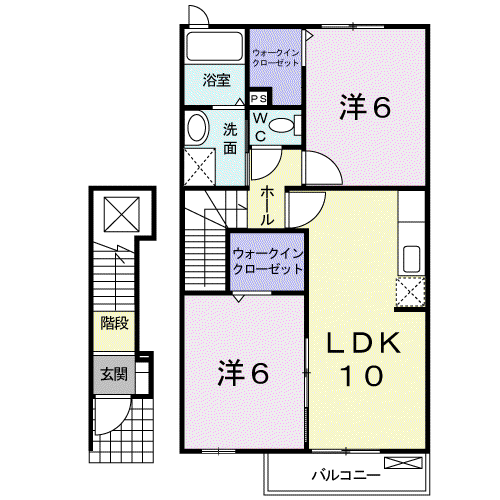 ブライトン(2LDK/2階)の間取り写真