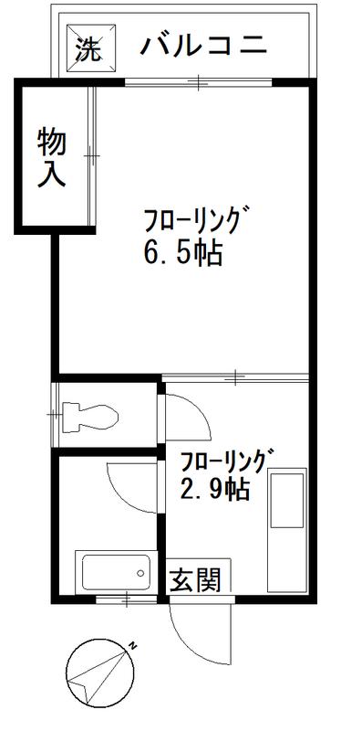 第7エクセルアーバン(1K/2階)の間取り写真