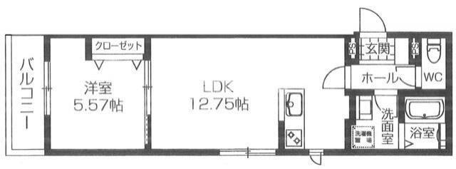 レジデンスコスモス坂戸(1LDK/3階)の間取り写真