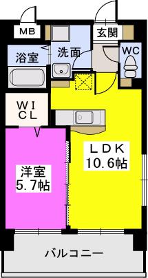 アルティメゾン博多(1LDK/4階)の間取り写真