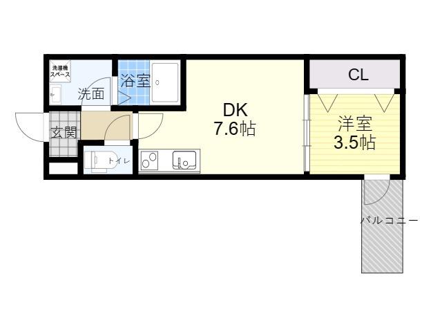 アート城北駅前(1LDK/3階)の間取り写真