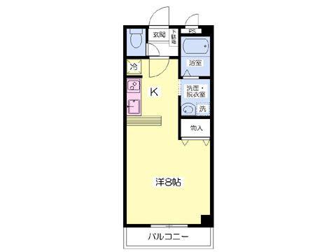 コスミオン(ワンルーム/3階)の間取り写真