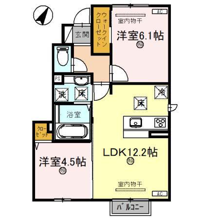 PLAISIR(2LDK/1階)の間取り写真