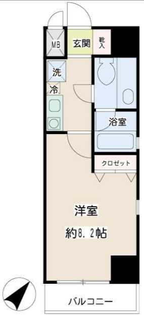 コニファー新子安(1K/5階)の間取り写真
