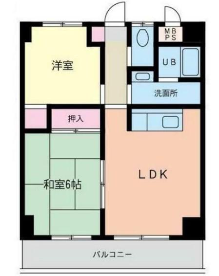 スクエアKⅢ(2LDK/9階)の間取り写真