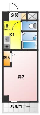 サニークレストみずほ台(1K/8階)の間取り写真