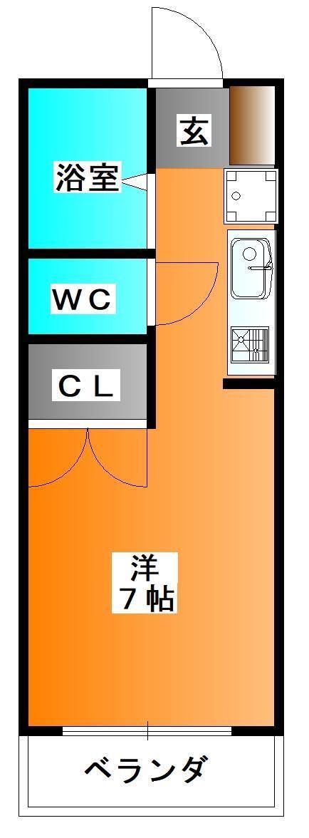 赤羽ウエスト(ワンルーム/1階)の間取り写真