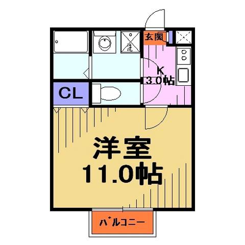 アムールGRACE MAISON(1K/1階)の間取り写真