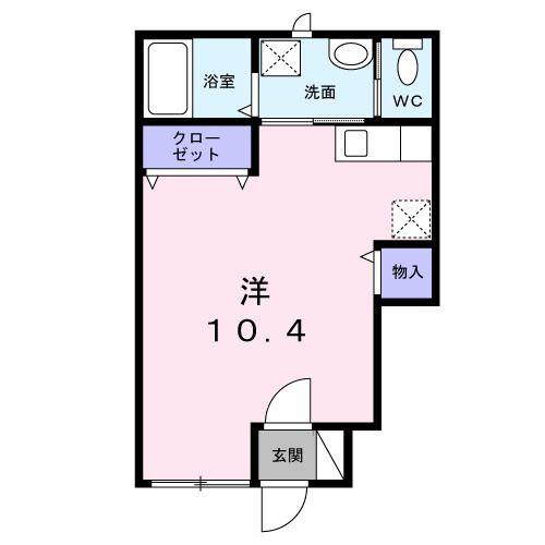 ナリッシュ(ワンルーム/1階)の間取り写真