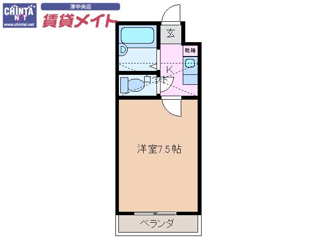 TOWARDS(1K/1階)の間取り写真