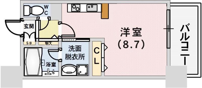 大栄・モンテマーレ北野(ワンルーム/5階)の間取り写真