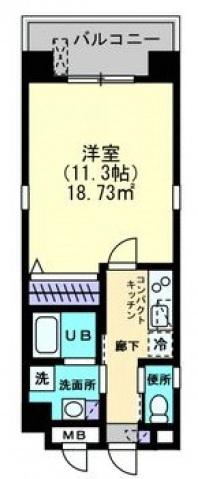 ゲミュートリッヒカイト(1K/2階)の間取り写真