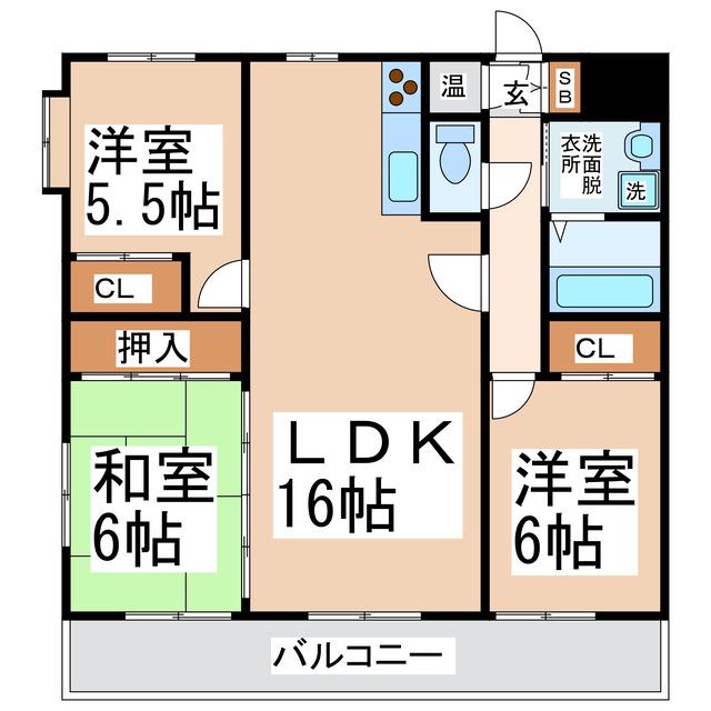 クレンリィカピス(3LDK/4階)の間取り写真
