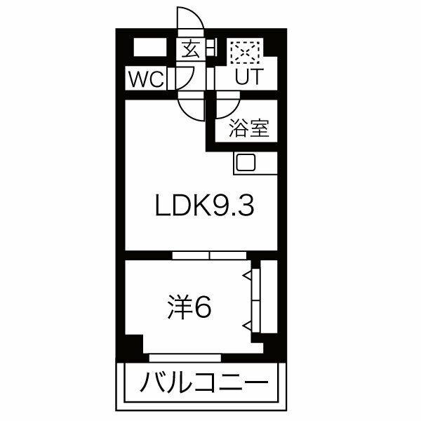 美工ビル(1LDK/7階)の間取り写真