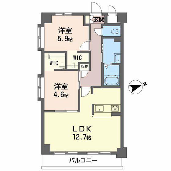 ジュビリー(2LDK/6階)の間取り写真