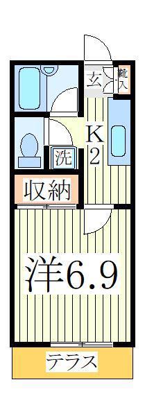 サンワハイツ柏の葉(1K/1階)の間取り写真