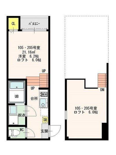 STAGE大楠(1K/1階)の間取り写真