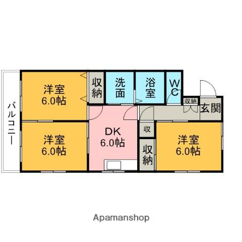 パークサイドプラザセロリ(3DK/2階)の間取り写真