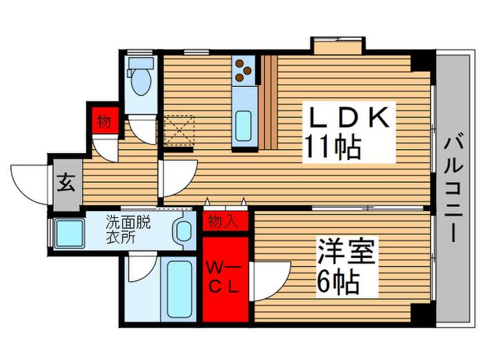 ヒルトップレジデンス(1LDK/5階)の間取り写真