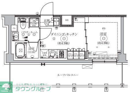 セジョリ横浜鶴見ノース(1DK/5階)の間取り写真
