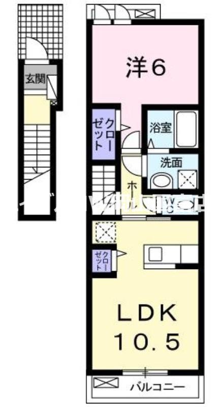 イル・ヴィラージュ(1LDK/2階)の間取り写真
