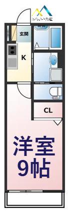 LAQLAS横浜星川(1K/2階)の間取り写真
