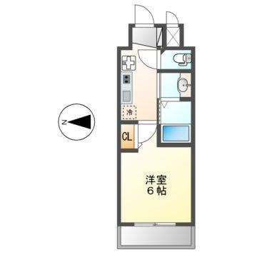 エステムコート名古屋新栄アクシス(1K/13階)の間取り写真