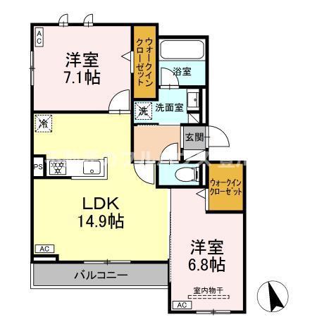 FORESIA(2LDK/2階)の間取り写真