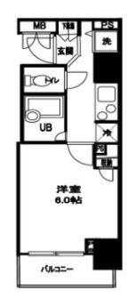 ドルチェ日本橋浜町壱番館(1K/4階)の間取り写真