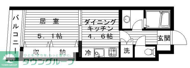 ケイ・ブルーム(1DK/2階)の間取り写真