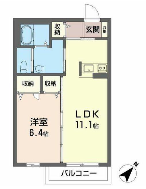 シャーメゾン川口(1LDK/2階)の間取り写真