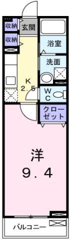 グランレジデンス 国府 B-II(1K/2階)の間取り写真