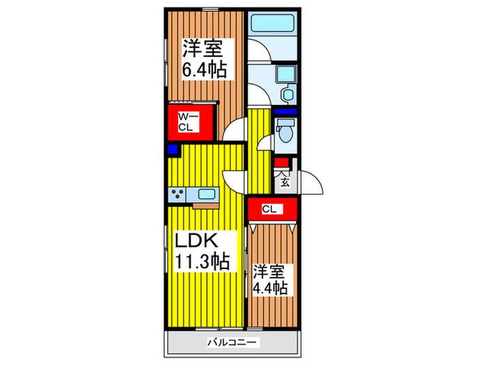 ステラコート浅間町(2LDK/3階)の間取り写真